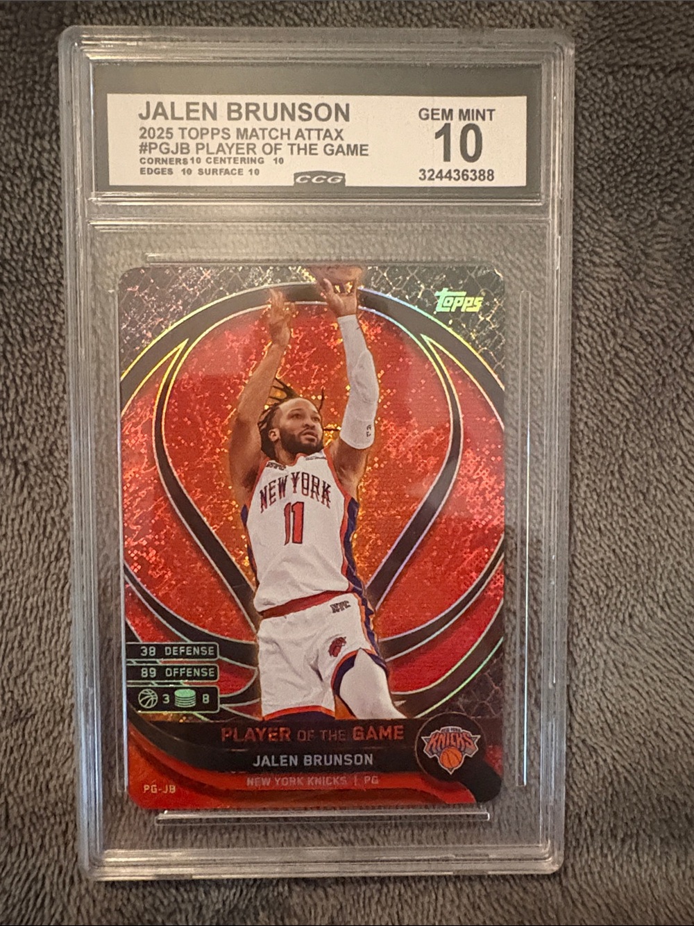 Topps Red Sparkle Jalen Brunson Player of the Game Card